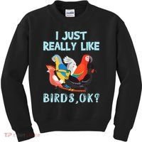 I Just Really Like Birds Ok Funny Toucan Macaw Parrot Kids Sweatshirt thumb 0