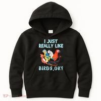 I Just Really Like Birds Ok Funny Toucan Macaw Parrot Kids Hoodie thumb 0