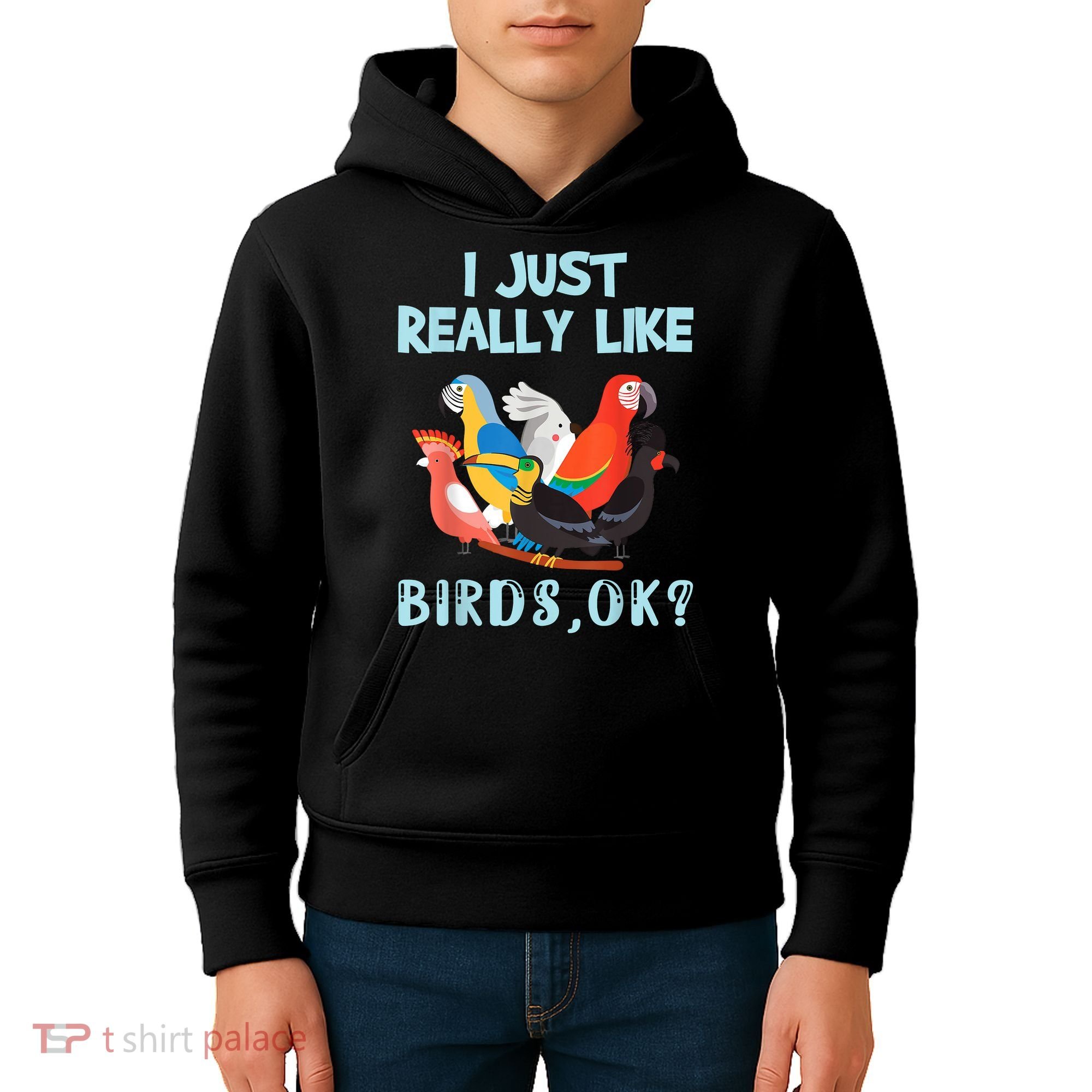 I Just Really Like Birds Ok Funny Toucan Macaw Parrot Kids Hoodie