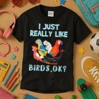 I Just Really Like Birds Ok Funny Toucan Macaw Parrot Kids T-Shirt thumb 3