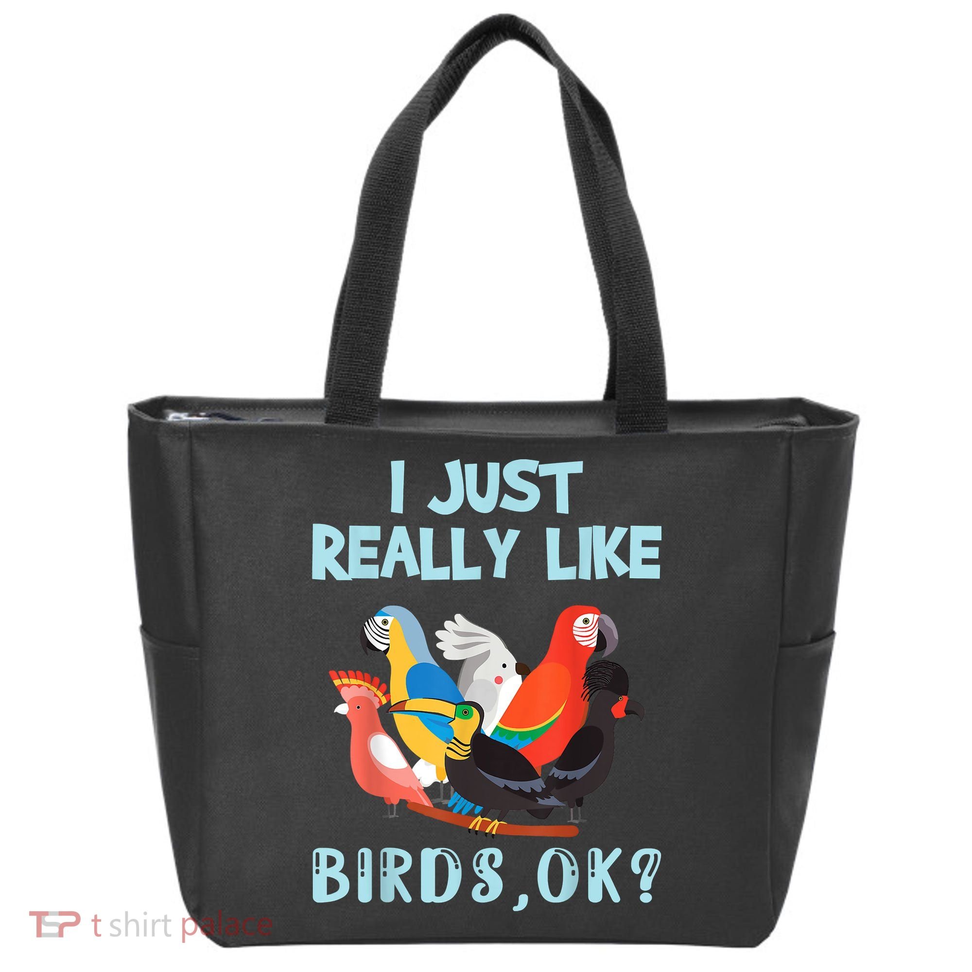 I Just Really Like Birds Ok Funny Toucan Macaw Parrot Tote Bag