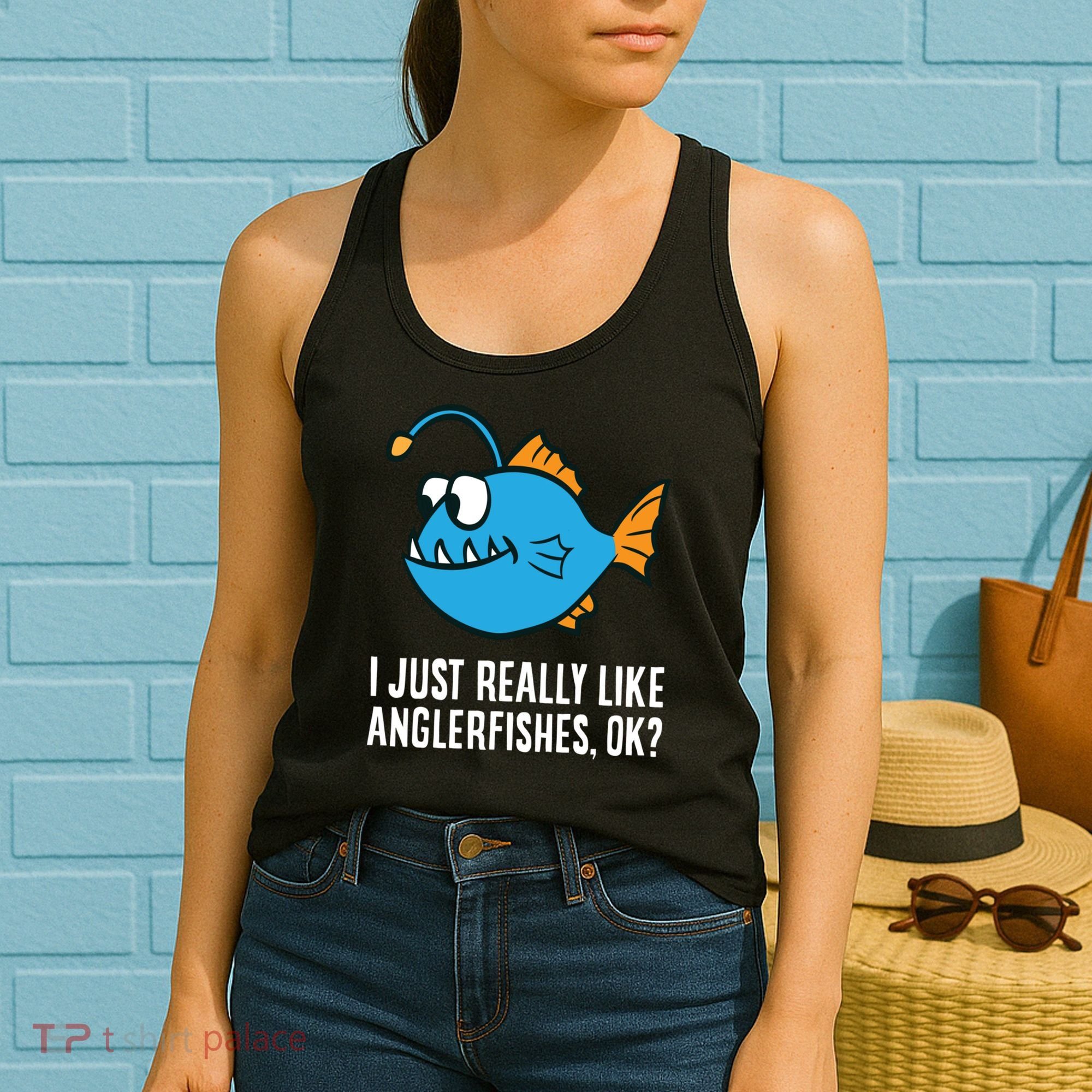 I Just Really Like Anglerfishes Ok? Angler Fish Women's Tank Top