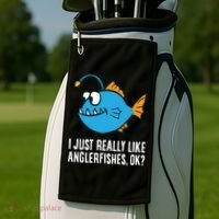 I Just Really Like Anglerfishes Ok? Angler Fish Golf Towel thumb 2