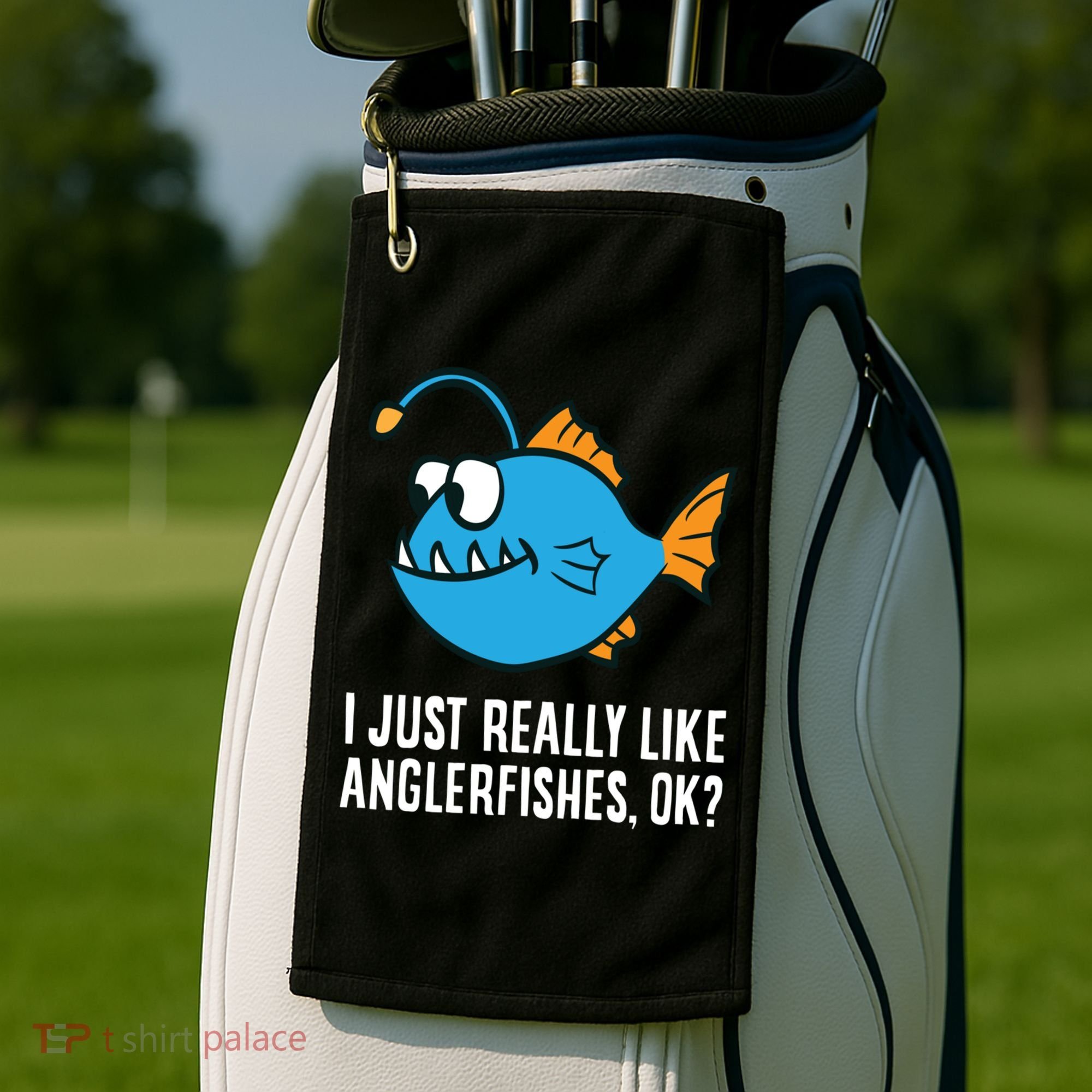 I Just Really Like Anglerfishes Ok? Angler Fish Golf Towel