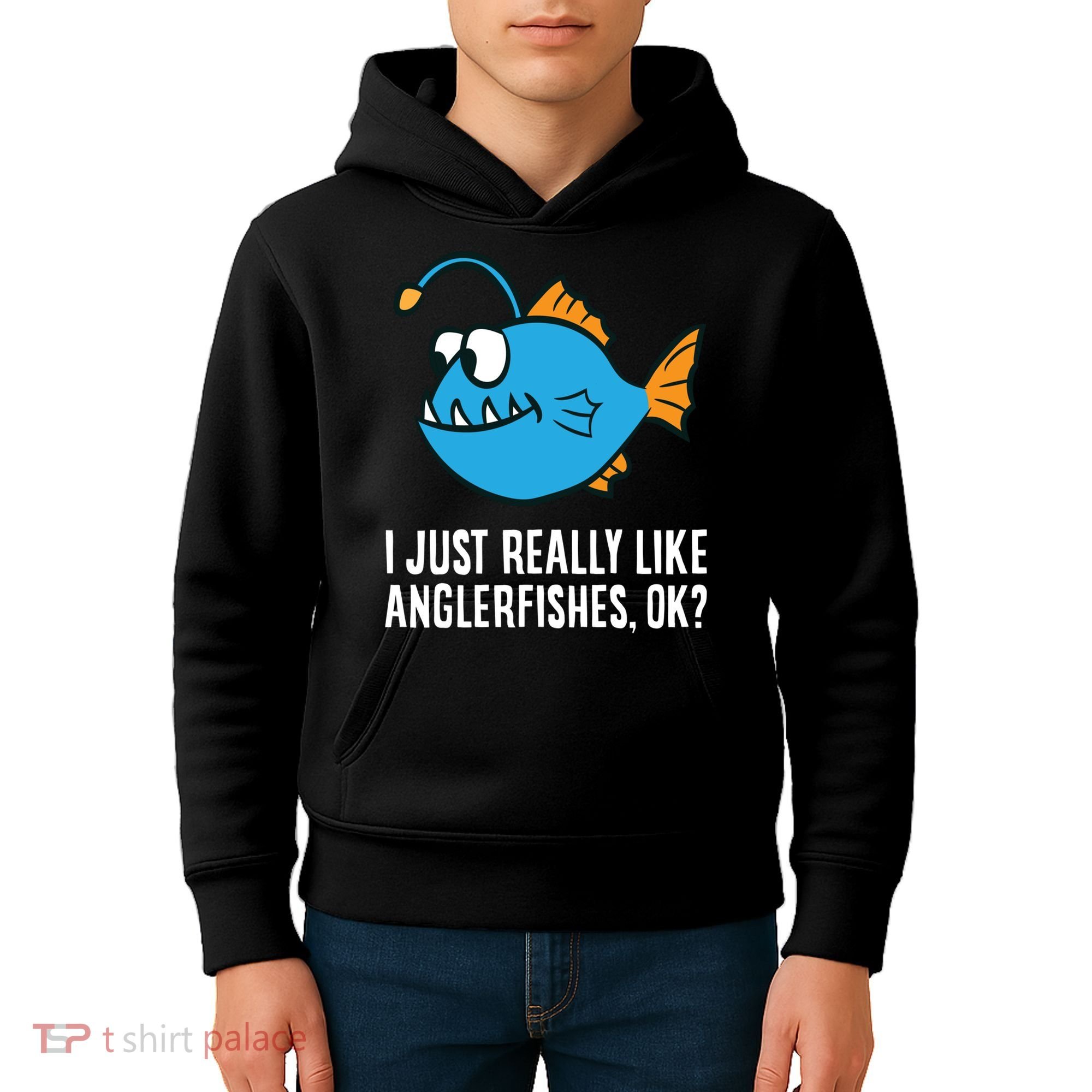 I Just Really Like Anglerfishes Ok? Angler Fish Kids Hoodie