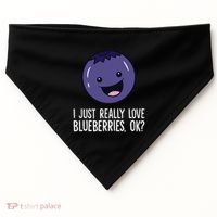 I Just Really Like Blueberries Kawaii Blueberry USA-Made Doggie Bandana thumb 0
