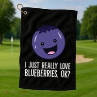 I Just Really Like Blueberries Kawaii Blueberry Golf Towel thumb 1