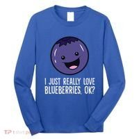I Just Really Like Blueberries Kawaii Blueberry Long Sleeve Shirt thumb 0