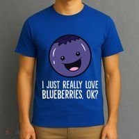 I Just Really Like Blueberries Kawaii Blueberry T-Shirt thumb 3