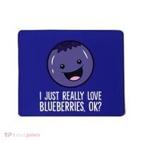 I Just Really Like Blueberries Kawaii Blueberry Mousepad thumb 0