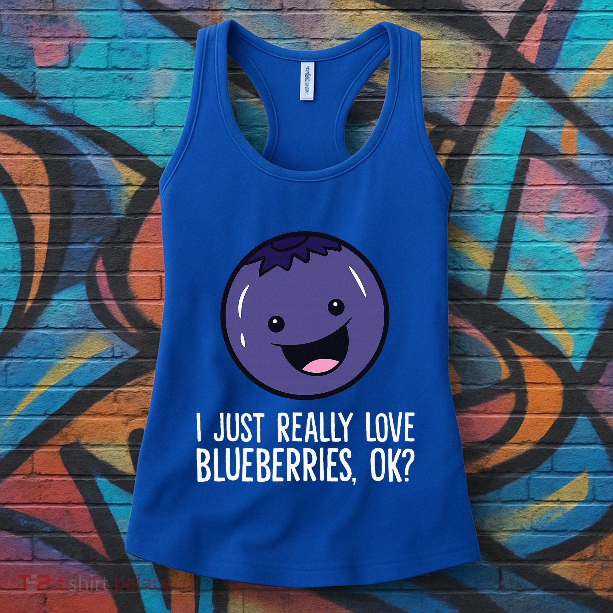 I Just Really Like Blueberries Kawaii Blueberry Women's Tank Top