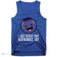 I Just Really Like Blueberries Kawaii Blueberry Tank Top thumb 0