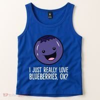 I Just Really Like Blueberries Kawaii Blueberry Tank Top thumb 2