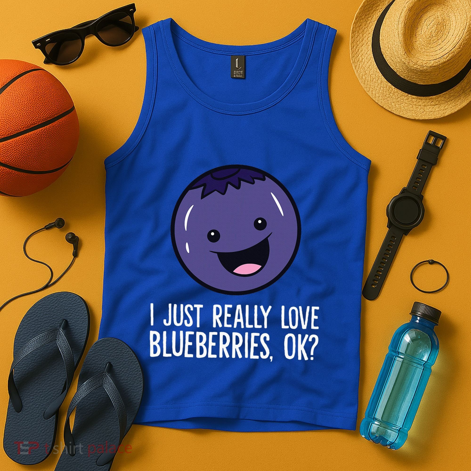 I Just Really Like Blueberries Kawaii Blueberry Tank Top