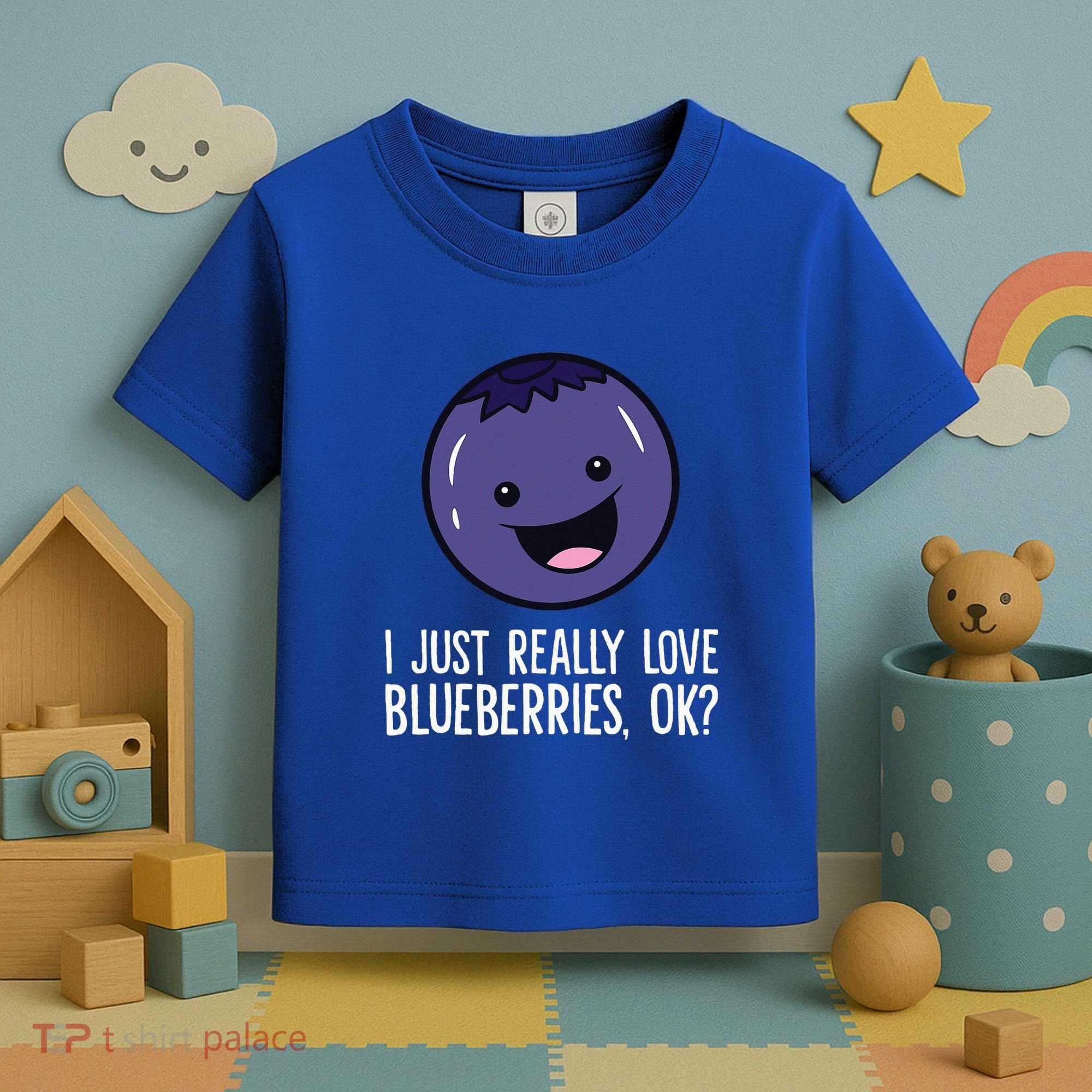 I Just Really Like Blueberries Kawaii Blueberry Toddler T-Shirt