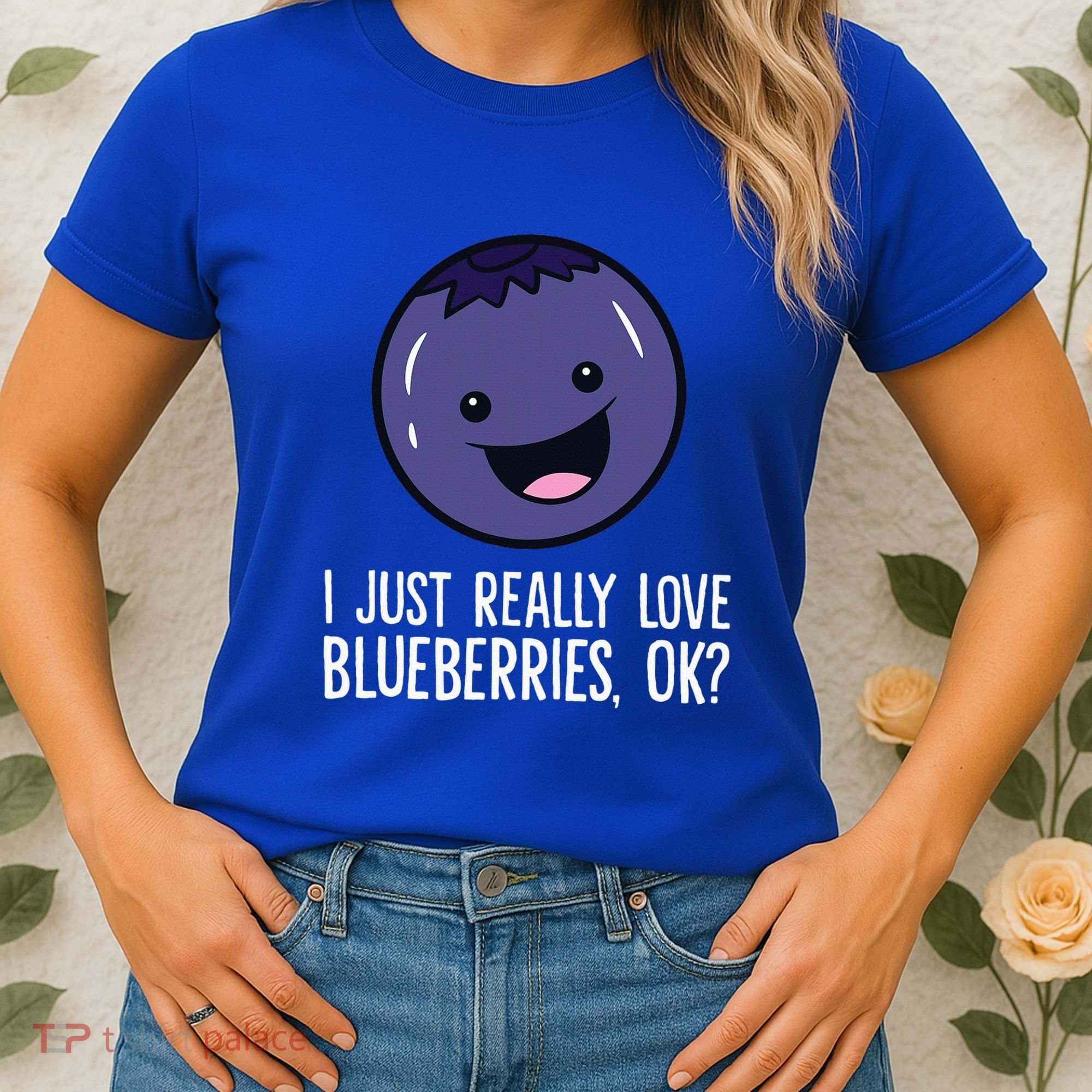 I Just Really Like Blueberries Kawaii Blueberry Women's T-Shirt