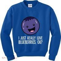 I Just Really Like Blueberries Kawaii Blueberry Kids Sweatshirt thumb 0