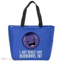 I Just Really Like Blueberries Kawaii Blueberry Tote Bag thumb 0
