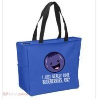 I Just Really Like Blueberries Kawaii Blueberry Tote Bag thumb 2