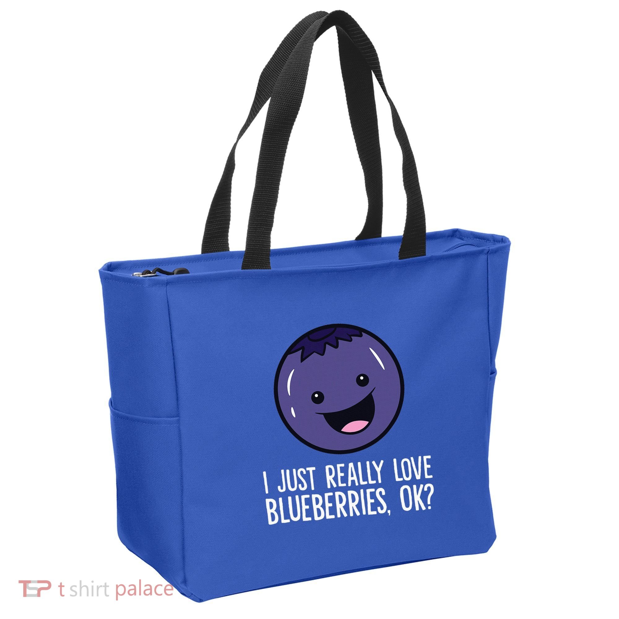 I Just Really Like Blueberries Kawaii Blueberry Tote Bag