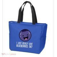 I Just Really Like Blueberries Kawaii Blueberry Tote Bag thumb 3