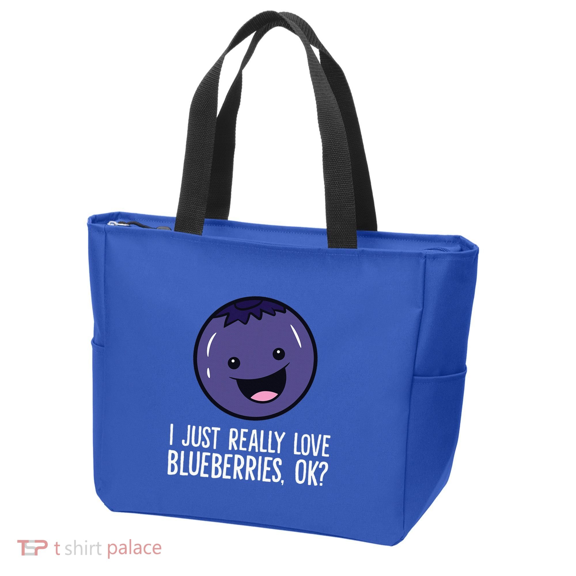 I Just Really Like Blueberries Kawaii Blueberry Tote Bag