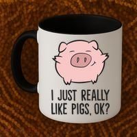 I Just Really Like Pigs Ok? Pig Lovers Cool Gift Coffee Mug thumb 2