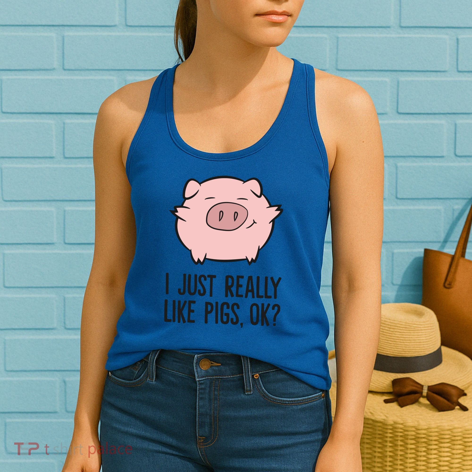 I Just Really Like Pigs Ok? Pig Lovers Cool Gift Women's Tank Top