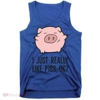 I Just Really Like Pigs Ok? Pig Lovers Cool Gift Tank Top thumb 0