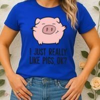 I Just Really Like Pigs Ok? Pig Lovers Cool Gift Women's T-Shirt thumb 2