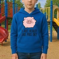 I Just Really Like Pigs Ok? Pig Lovers Cool Gift Kids Hoodie thumb 2