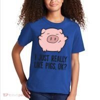 I Just Really Like Pigs Ok? Pig Lovers Cool Gift Kids T-Shirt thumb 2