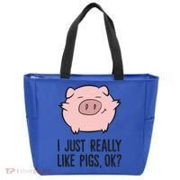 I Just Really Like Pigs Ok? Pig Lovers Cool Gift Tote Bag thumb 0