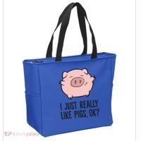 I Just Really Like Pigs Ok? Pig Lovers Cool Gift Tote Bag thumb 2
