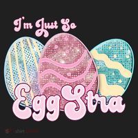 I'm Just So Eggstra Cute Egg Stra Easter Bunny Funny Easter Eggs Women's Sweatshirt thumb 2