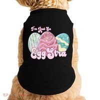 I'm Just So Eggstra Cute Egg Stra Easter Bunny Funny Easter Eggs Doggie Tank thumb 0