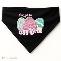 I'm Just So Eggstra Cute Egg Stra Easter Bunny Funny Easter Eggs USA-Made Doggie Bandana thumb 0