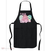 I'm Just So Eggstra Cute Egg Stra Easter Bunny Funny Easter Eggs Apron thumb 0