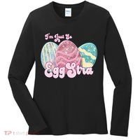 I'm Just So Eggstra Cute Egg Stra Easter Bunny Funny Easter Eggs Women's Long Sleeve Shirt thumb 0