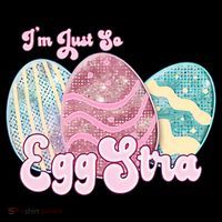 I'm Just So Eggstra Cute Egg Stra Easter Bunny Funny Easter Eggs Women's Long Sleeve Shirt thumb 2
