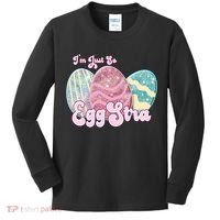 I'm Just So Eggstra Cute Egg Stra Easter Bunny Funny Easter Eggs Kids Long Sleeve Shirt thumb 0