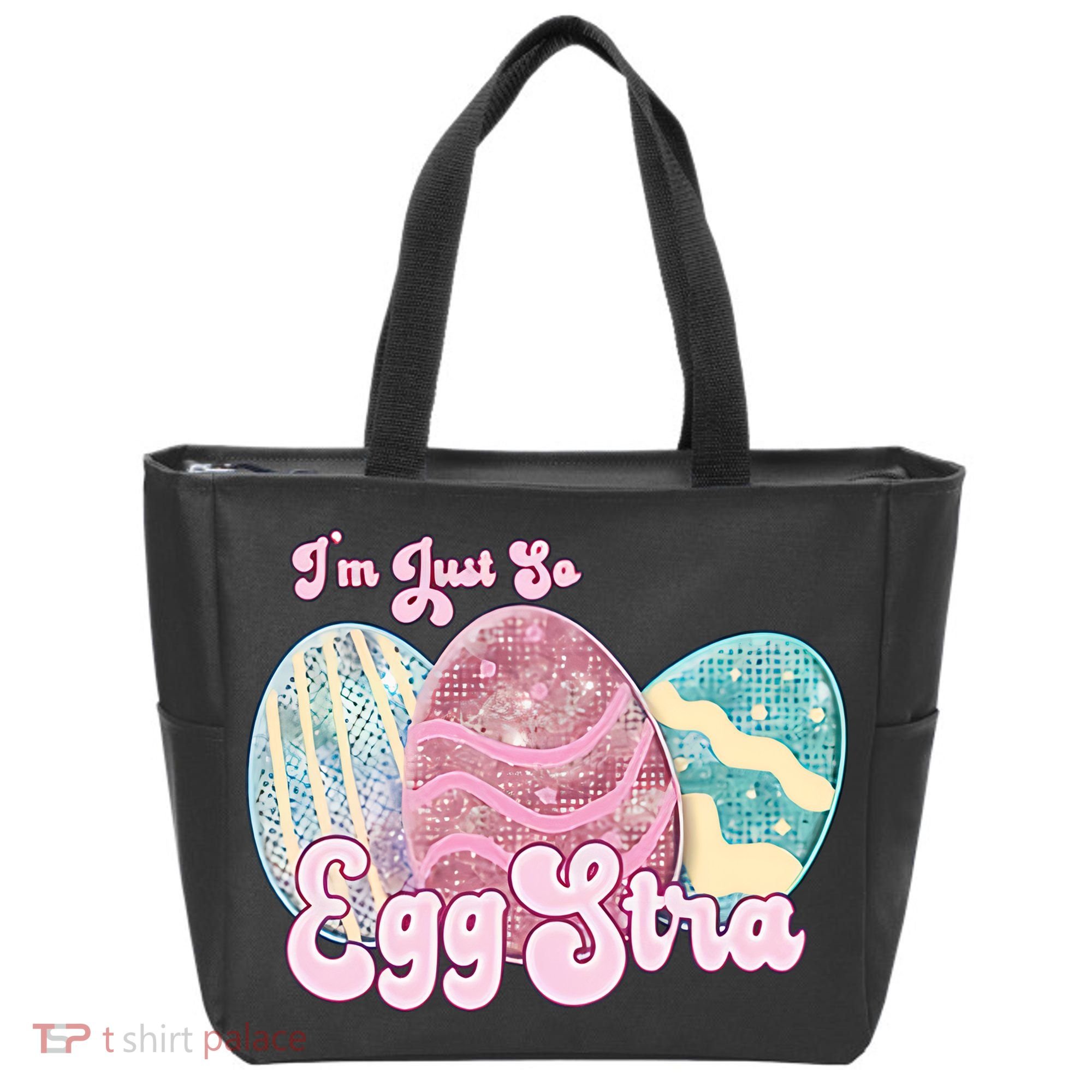 I'm Just So Eggstra Cute Egg Stra Easter Bunny Funny Easter Eggs Tote Bag
