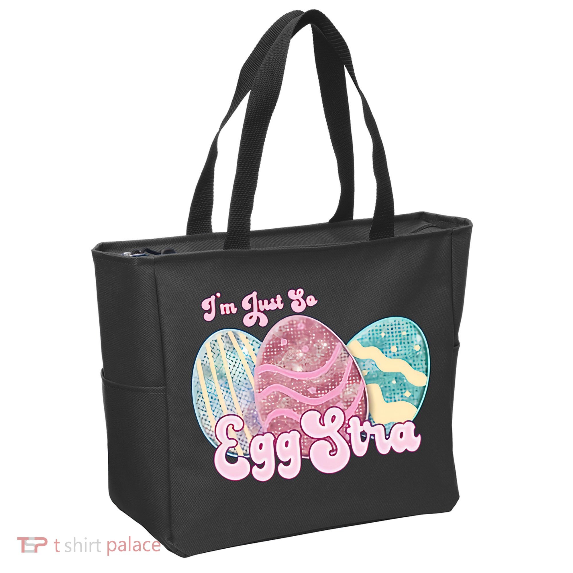I'm Just So Eggstra Cute Egg Stra Easter Bunny Funny Easter Eggs Tote Bag