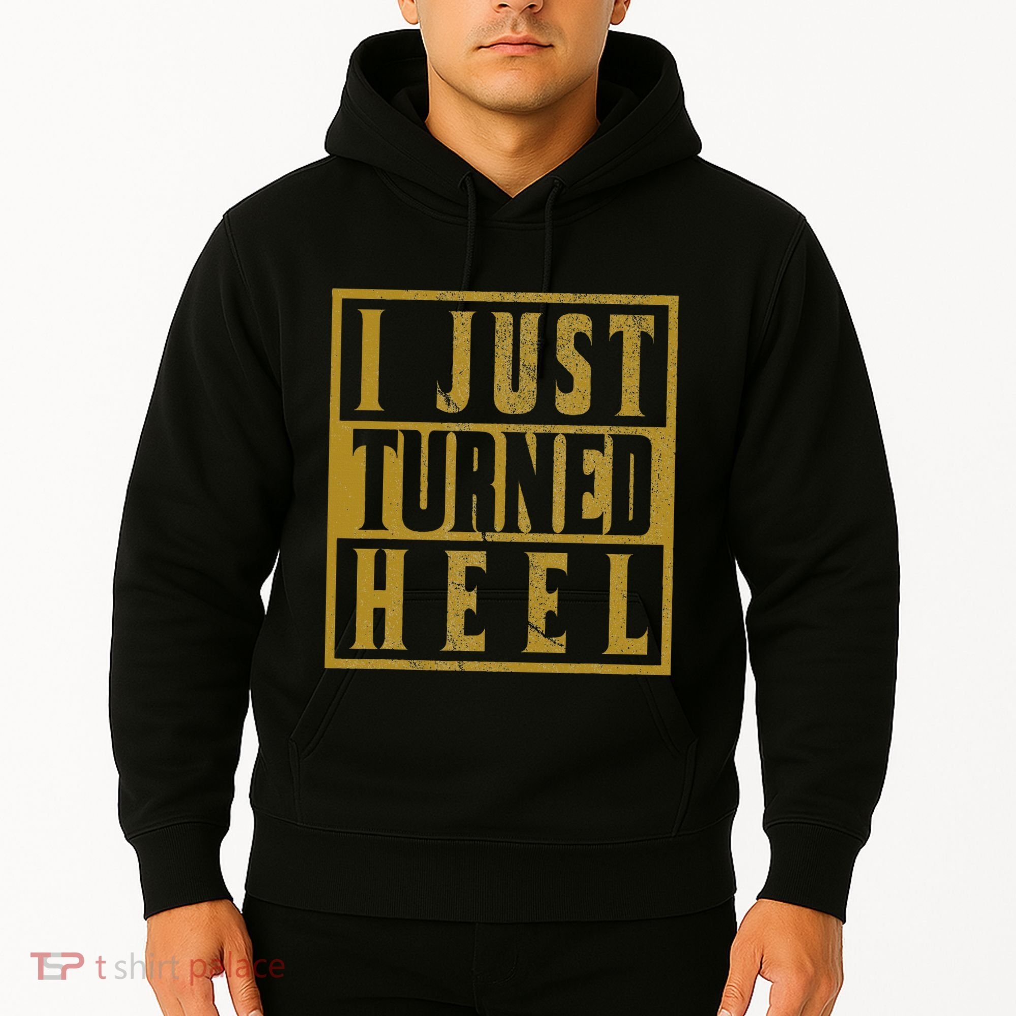 I Just Turned Heel Pro Wrestling Retro Distressed Hoodie