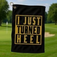 I Just Turned Heel Pro Wrestling Retro Distressed Golf Towel thumb 1