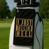 I Just Turned Heel Pro Wrestling Retro Distressed Golf Towel thumb 2