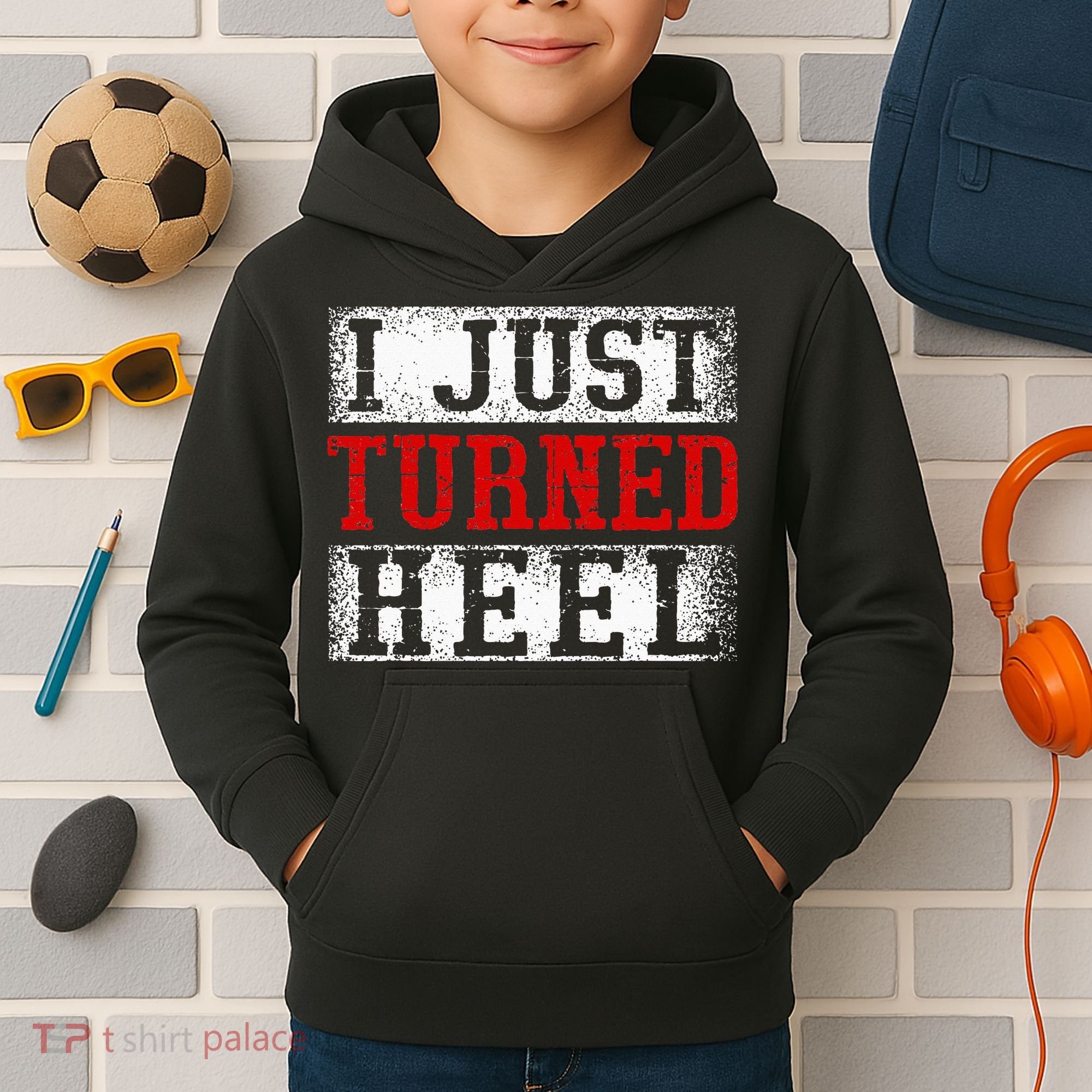 I Just Turned Heel Wrestling Wrestler Wrestle Wrestling Kids Hoodie