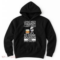 I Just To Drink Bourbon And Smoke Meat Smoker Whiskey Hoodie thumb 0