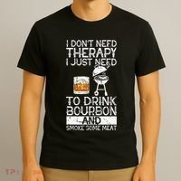 I Just To Drink Bourbon And Smoke Meat Smoker Whiskey T-Shirt thumb 3