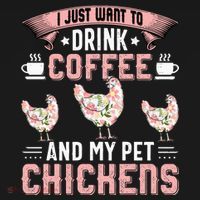 I Just Want To Drink Coffee And Pet My Chickens Funny Women's Hoodie thumb 2